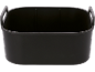 Black rectangular storage basket with integrated handles.