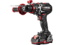 Cordless impact drill driver with brushless motor and auxiliary handle.
