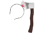 Headband with bloody axe, Halloween costume accessory.