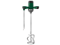 Paint and mortar mixer with a green head and a metal mixing rod.