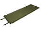 Green self-inflating camping mat with straps.