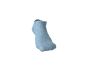 A light blue ankle sock on a black background.