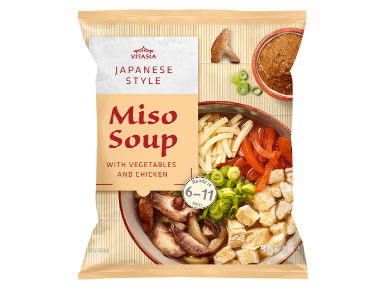 Japanese style miso soup with vegetables and chicken, ready in 6-11 min, 500g.