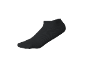 A black, short ankle sock with a simple, plain design.