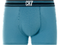 Blue boxer briefs with a black elastic waistband and white 'CR7' text.