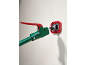 Green and red telescopic support rod attached to a wall mount.