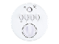 White fan control panel with speed, oscillation, and timer buttons.