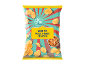 Bag of pulled pork flavour chips, 130g, with a food festival themed design.