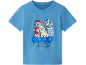 Blue short-sleeved t-shirt with a print of three cartoon puppies and the text 'COOL PUPS'.