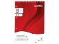 Red A4 spiral-bound notepad with 80 ruled sheets, 70 gsm.