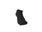 A black ankle sock on a black background.