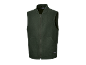 Dark green men's work vest with zipper and pockets.