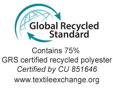 Global Recycled Standard seal: Contains 75% GRS certified recycled polyester.