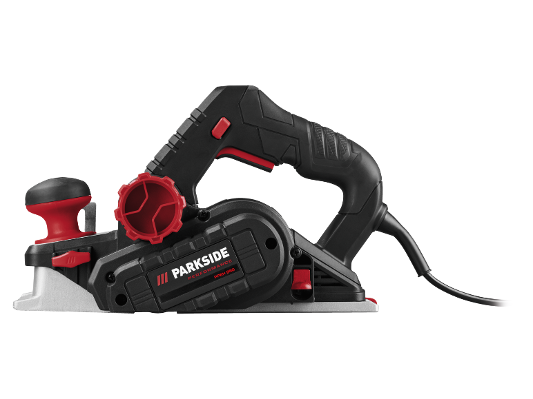Electric planer with red accents and black body, model PPEH 850