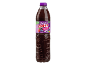 Bottle of forest fruit flavored iced tea with a label featuring fruits and ice cubes.