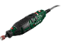 Green and black multi-functional rotary tool with a sanding attachment.