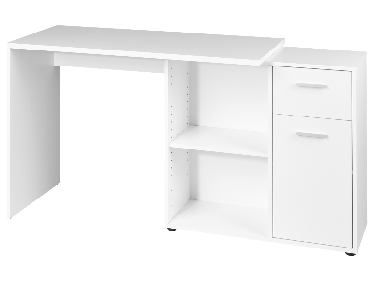 White desk with shelves and drawers