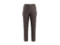 Dark brown women's trousers with straight legs and buttons.