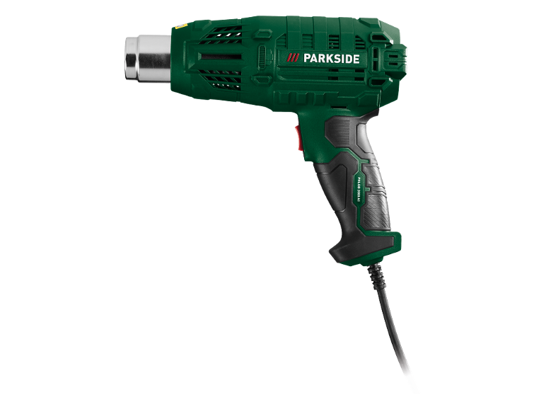 Green heat gun with 'PHLGB 2000 A1' text on the handle.