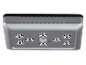 Silver LED light with motion sensor and eight spotlights.