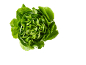 Fresh green lettuce, photographed from above on a black background.