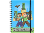 Minecraft-themed spiral notebook with characters Steve, Alex, Creeper, and Bat.