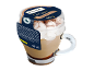 Cappuccino dessert in a cup with whipped cream and cocoa powder, 90g.