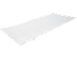 White mattress topper with horizontal stitching, angled view.