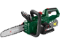 Cordless chainsaw with kickback protection and automatic stop