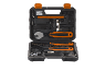 Open bicycle repair tool kit with various tools, including wrenches, chain tools, and hex keys.