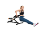 Woman performing dips on an exercise bench.