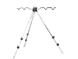 Tripod fishing rod holder with a horizontal support bar