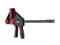Black and red quick-release clamp with a pistol grip.