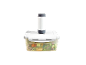 Vacuum pump on a food container with salad.