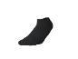 A black ankle sock on a black background.