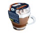 Italian chocolate and caramel dessert in a glass cup, 90g.
