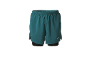 Men's teal sports shorts with a black inner layer.