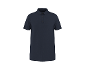 Navy blue short-sleeved polo shirt with brown buttons