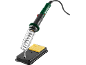 Soldering iron with stand and cleaning sponge