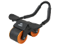 Black and orange ab roller with handles and wheels