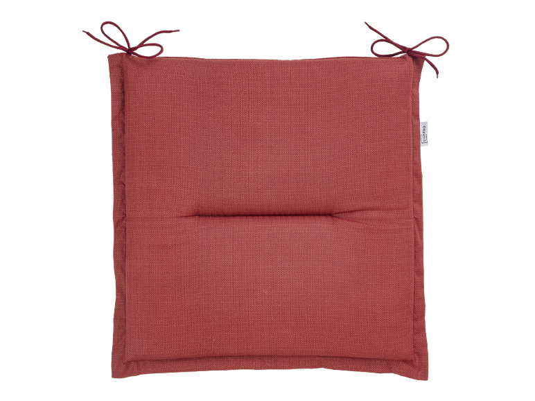 Red chair cushion with tie strings