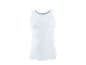 White men's tank top with a round neckline and a fitted cut.