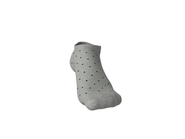 Light grey ankle sock with black polka dots