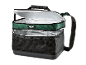 Open two-tier cooler bag in green and black with the text 'EST. 1988'.
