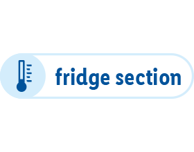 Label: fridge section with a thermometer symbol.