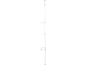 Bathroom telescopic pole with three corner baskets made of chrome steel.