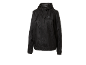Black rain jacket with hood and zipper