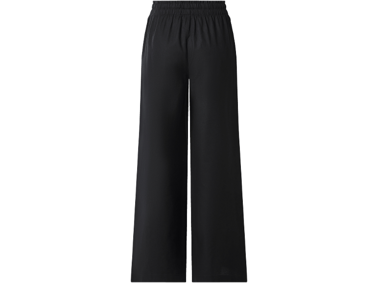 Black culotte trousers with an elasticated waist.