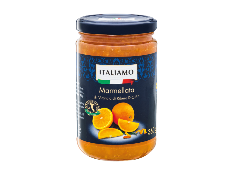 Italian orange marmalade in a jar, 360g.