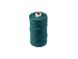 Dark green spool of thread on a black background.